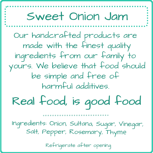 Sweet Onion Jam label